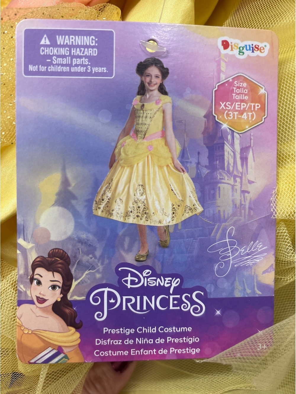 Girls Disguise Disney Princess Belle Halloween/Cosplay Costume - Size XS (3T-4T)